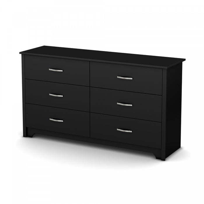 Fusion Commode 6 Tiroirs - Noir Solide