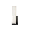 Applique murale Vonte de Dainolite en verre blanc, avec fini noir mat et ampoule de 12 W