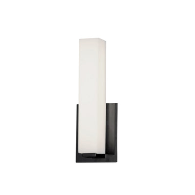 Dainolite Vonte Wall Sconce 12w Matte Black Light White Glass Lamp|Applique murale Vonte de Dainolite en verre blanc, avec fini noir mat et ampoule de 12 W