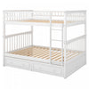Lit Superpose Convertible Brady En Bois Massif, Taille Double, Avec Tiroirs, Blanc