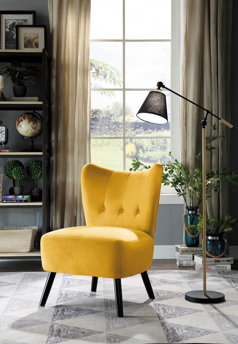 Fauteuil D'appoint Ginny En Velours Jaune