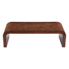 Table basse cascade rectangulaire Haven 53,7 pouces moderne placage bois avec bords arrondis, brun