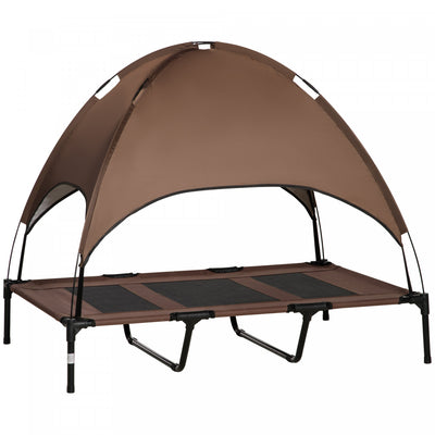 Pawhut Elevated Cooling Pet Bed Portable Raised Dog Cot With Canopy For Xl Sized Dogs, Indoor & Outd|Pawhut Sureleve Pour Animal De Compagnie Lit Pour Chien Portable Exterieur Et Interieur Tente Auvent