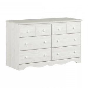 Commode Summer Breeze à 6 tiroirs - pin blanc