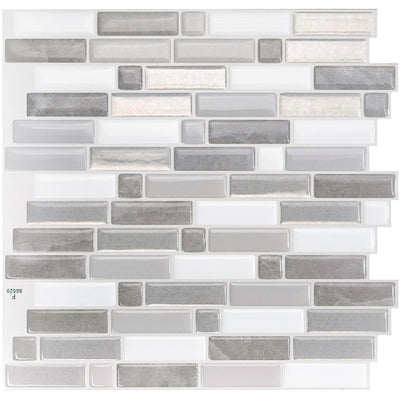 Smart Tiles Peel and Stick 4-Sheet 10 x 10 Backsplash - Crescendo Agati|Dosseret Smart Tiles peler et coller 10 x 10, 4 feuilles - Crescendo Agati