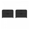 Table de nuit moderne Grace 28\" en noir (2 tiroirs) - Lot de 2