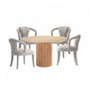 Ensemble de salle a manger chic industriel moderne Hathaway et Palmer 5 pieces, finition Poussiere d’or et Naturel