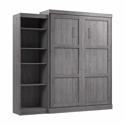 Bestar Pur Queen Murphy Bed with Shelving Unit 90-Inch Wall Bed|Grand lit escamotable mural Pur de Bestar de 90 po avec tablettes