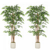 HOMCOM Faux Banians de 6pi, Ensemble de 2 Plantes Artificielles