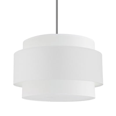 Dainolite Priya 4 Light Pendant 22" Dia Polished Chrome White Shade Lamp|Luminaire suspendu Priya de Dainolite de 22 po de diamètre avec abat-jour blanc, fini chromé poli et 4 ampoules