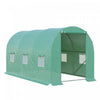 Outsunny 13' X 6' X 6' Serre De Jardin Tunnel Avec Porte Zippee + 6 Fenetres Enroulables Avec Moustiquaires Metal Galvanise Bache Pe Haute Densite Vert