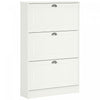 HOMCOM Armoire Chaussures Etroite 3 Tiroirs Rabattables Entree