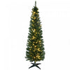 Homcom Arbre De Noel Artificiel Crayon Pre-illumine De 6 Pieds Avec 390 Embouts Et 200 Lumieres Led Blanc Chaud