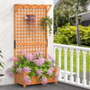 Costway A Eleve Le Conteneur Des Plantes D'escalade De La Boite Du Planteur De Lit De Jardin Avec Trellis & Toit Suspendu
