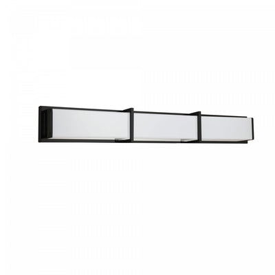Dainolite Winston Vanity Light 50w Matte Black Light White Acrylic Diffuser Lamp|Lumière de coiffeuse Winston de Dainolite en acrylique blanc qui diffuse la lumière, avec fini noir mat et ampoule de 50 W