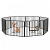 Pawhut Parc Pour Chien, 8 Panneaux De 24\" De Hauteur En Acier, Enclos D'exercice Pour Chiots, Design Diy, Exterieur Interieur, Pour Petits Chiens.