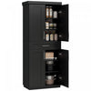 HOMCOM Garde-manger de cuisine moderne avec etageres, noir