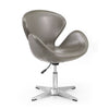 Chaise pivotante réglable Raspberry de Manhattan Comfort en chrome poli et en similicuir - galet