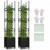 Costway 2 Pcs Lit De Jardin Eleve Avec Trellis Et Roues Boite A Planteur Auto-arrosant Avec 3 Hauteurs