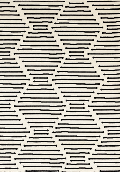 Forte Black White Stripes Area Rug - 7'9" x 10'6"|Carpette Forte noire et blanche à motif de rayures - 7 pi 9 po x 10 pi 6 po