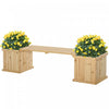 Outsunny Banc De Jardin Jardiniere Double 2 En 1 - Inserts D\u0092irrigation + Feutre Drainage Inclus - Bois Sapin Pre-huile