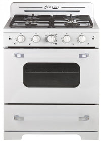 Cuisinière à gaz Classic Rétro par Unique de 30 po à convection - UGP-30CR W