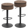 HOMCOM Lot de 2 tabourets de bar, pivotants avec rangement, marron