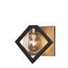 Applique murale Glasgow de Dainolite en verre champagne, avec fini noir mat et bronze rétro, et 1 ampoule