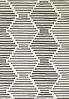 Carpette Forte noire et blanche à motif de rayures - 2 pi 7 po x 4 pi 11 po