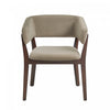 Fauteuil Blake moderne en bois avec imitation mohair, coloris lin