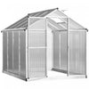 Outsunny 8' L X 6' W Serre En Polycarbonate Avec Event De Toit Pour Ventilation Et Gouttiere Serre De Passe-temps Pour L'hiver
