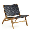Chaise d’appoint Maintenon de Manhattan Comfort en similicuir - noire et naturel