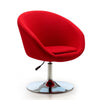 Chaise Hopper de Manhattan Comfort à hauteur réglable en chrome poli et en mélange de laine - rouge
