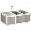 Pawhut Habitat Pour Tortues, Enclos Pour Tortues En Bois Avec Couvercle Ouvrable, Cage De Course, Deux Pieces, Gris