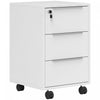 HOMCOM Classeur vertical avec serrure, 3 tiroirs, blanc