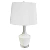 Très grande lampe de table Goliath de Dainolite en céramique, avec abat-jour cylindrique, fini blanc et 1 ampoule