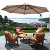 Costway Parasol deporte pour patio de 11 pieds, rotation a 360 degres, inclinaison en aluminium, beige