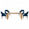 Ensemble de salle a manger moderne industriel chic Carrington et Rockaway 5 pieces, bleu minuit et naturel