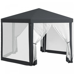 Outsunny Tente Tonnelle De Patio Hexagonale, Gris Fonce