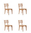 Chaise de salle a manger en bois style industriel Giverny, finition naturelle - Lot de 4