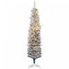 Homcom Arbre De Noel Artificiel Pre-eclaire De 6 Pi, Pointes Enneigees