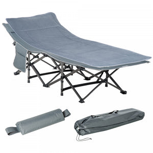 Lit De Camping Pliant Outsunny Pour Adultes Avec Matelas Et Oreiller