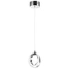 Luminaire suspendu Parson de Dainolite en silicone blanc qui diffuse la lumière, avec fini chromé poli et ampoule à DEL de 14 W