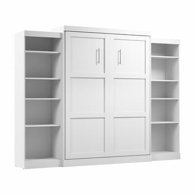 Bestar Pur Queen Murphy Bed and Two Shelving Units 115-Inch Wall Bed|Grand lit escamotable mural Pur de Bestar de 115 po avec 2 meubles à tablettes