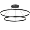 Lustre Circulo de Dainolite en acrylique blanc qui diffuse la lumière, avec fini noir mat et ampoule de 97 W