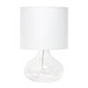 Ryley Lampe de table en verre motif gouttes de pluie, Transparent, 13,75 po H