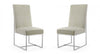 Chaise de salle a manger moderne en velours et metal Element, coloris champagne - Lot de 2
