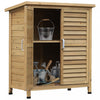 Outsunny Abri De Jardin En Bois 2 Portes Armoire De Rangement Pour Outils De Garage En Bois De Sapin Massif, 34.25\"l X 18.25\"l X 38\"h, Naturel