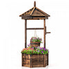 Costway En Bois Souhaitant Bien Seau Hexagonal Plantes De Fleurs Planteur Patio Jardin Decor