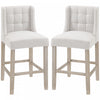 HOMCOM 2 Tabourets de Comptoir Moderne Tissu Beige